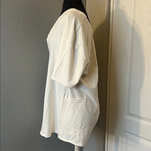 FP Movement by Free People Hot Shot T-Shirt Romper V-Neck Bleached Clay XS NEW - Picture 8 of 11